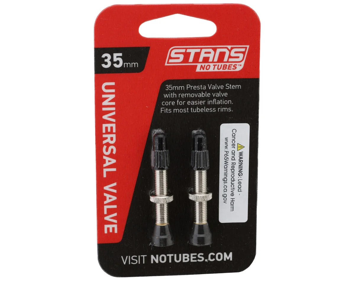 Stan's No Tubes Universal Tubeless Valves (Silver) (Pair) (35mm)